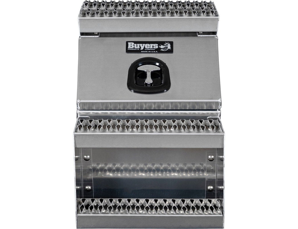 Buyers Products 28-in x 24-in x 18-in Smooth Aluminum Step Box Truck Tool Box 1705281