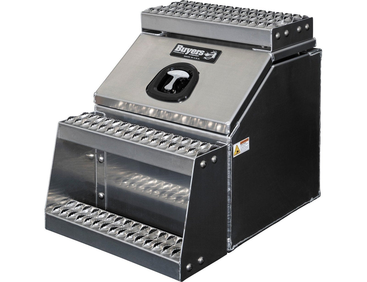 Buyers Products 28-in x 24-in x 18-in Smooth Aluminum Step Box Truck Tool Box 1705281