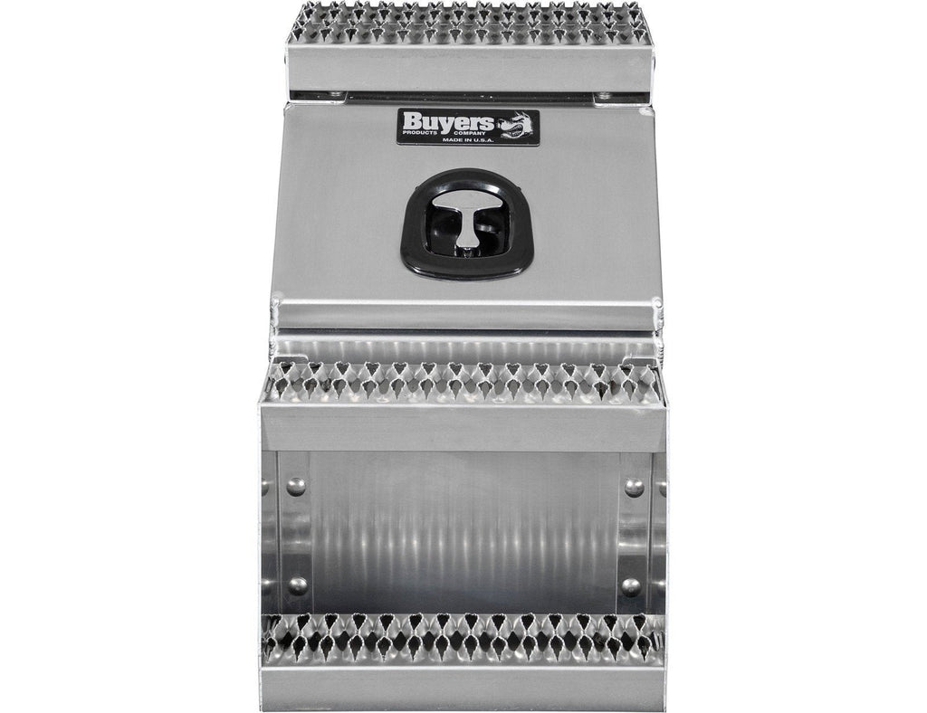Buyers Products 28-in x 24-in x 19-in Smooth Aluminum Step Box Truck Tool Box 1705285