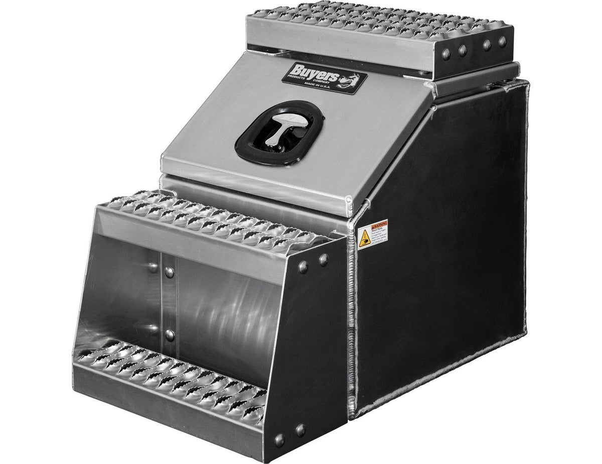 Buyers Products 28-in x 24-in x 19-in Smooth Aluminum Step Box Truck Tool Box 1705285