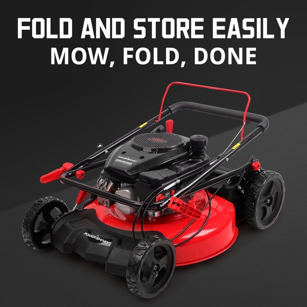 PowerSmart 21 in. Gas Push Lawn Mower, 144cc 2-in-1 Side Discharge