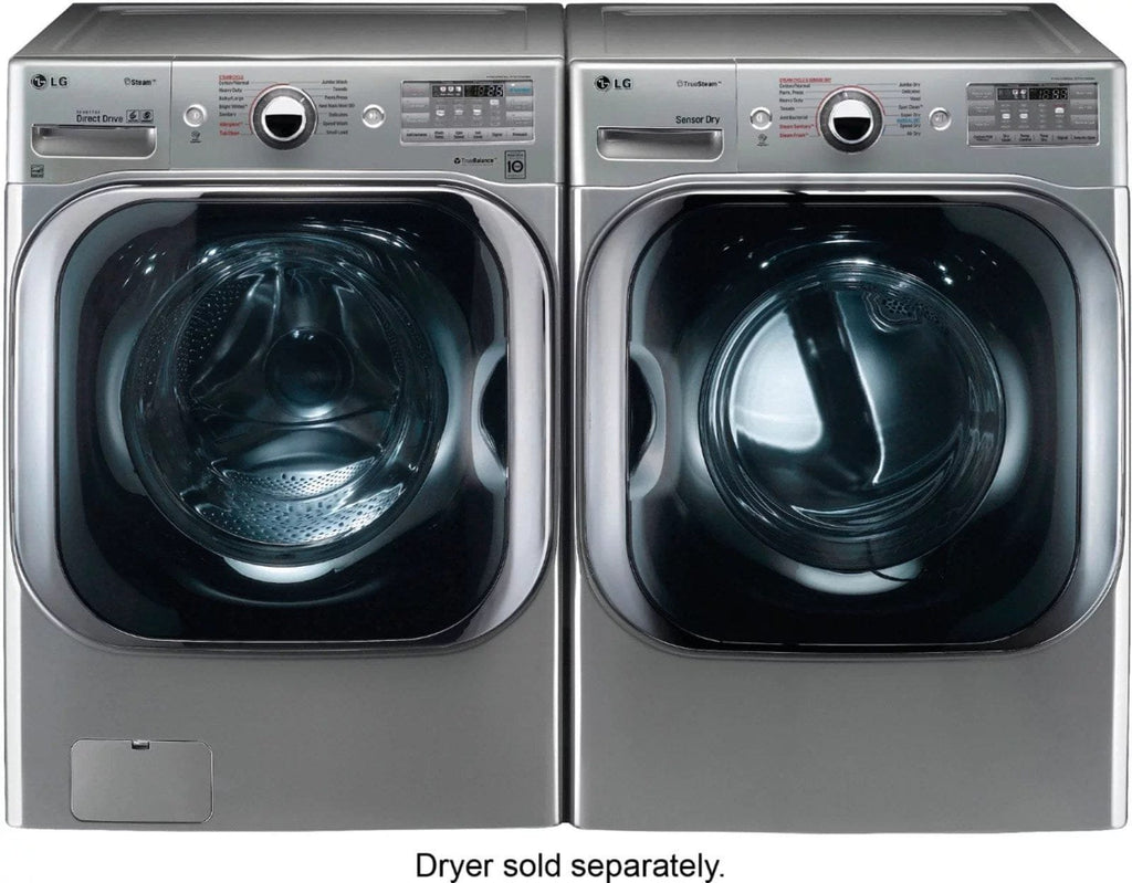 LG – 5.2 Cu. Ft. High Efficiency Front-Load Washer with Steam and TurboWash Technology – Graphite steel