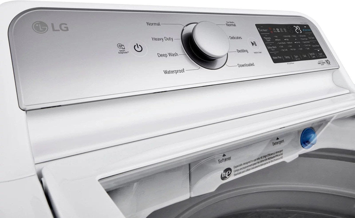LG – 5.5 Cu. Ft. Smart Top Load Washer with TurboWash3D – White