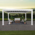 14×12 Windham Modern Steel Pergola With Sail Shade Soft Canopy